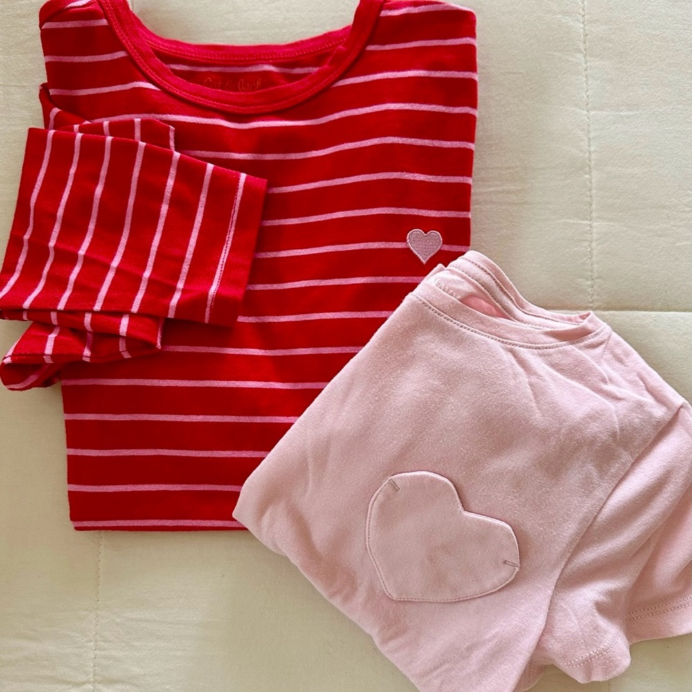 Valentine Bundle: girls long & short-sleeve heart tshirts 💌